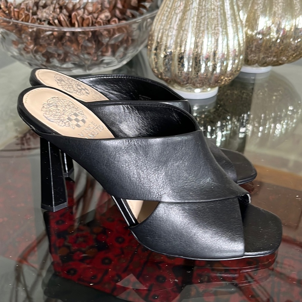 Vince Camuto black mule slides sandals shoes size 7